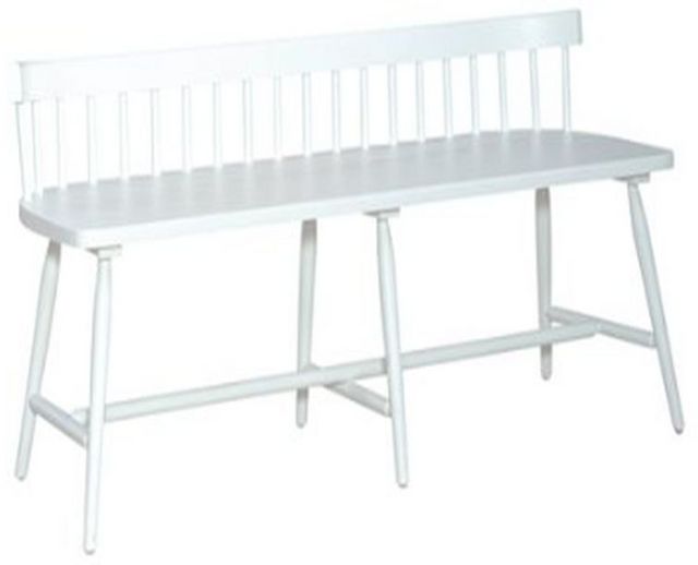 Liberty Furniture Capeside Cottage Porcelain White Spindle Back Dining Bench-0