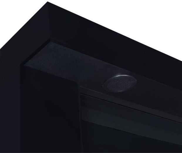 Coaster® Mallory Black High Gloss TV Stand Fireplace Console-4