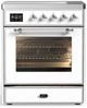Ilve® Majestic III 30" White Pro Style Induction Range with Triple Glass Door and Chrome Trim-0