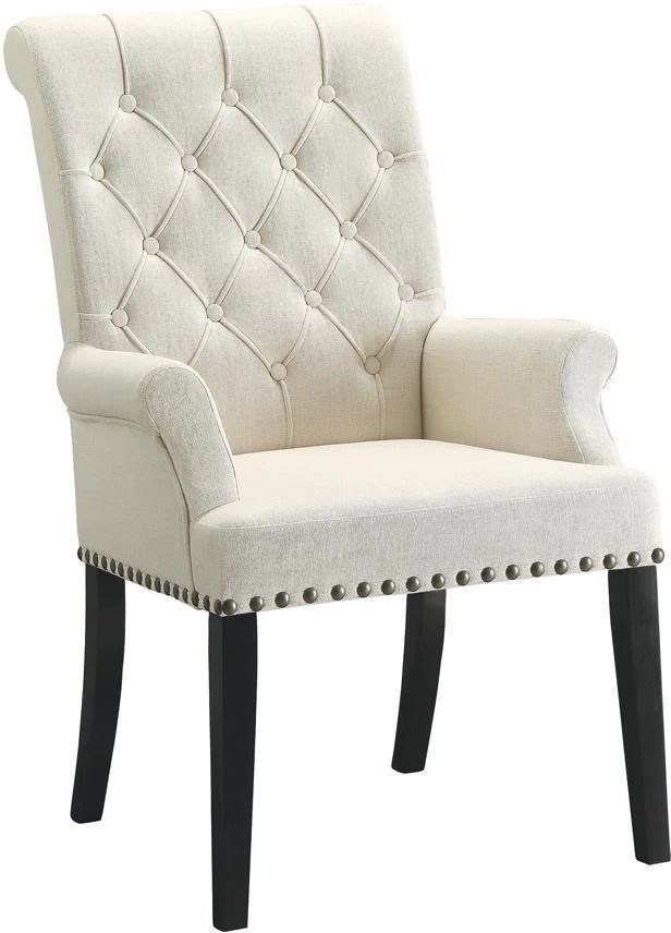 Coaster® Alana Cream Upholstered Dining Arm Chair-0