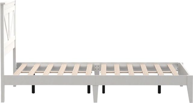 Rize Home Farmhouse Style Gloss White Twin 48" Panel Bed-2
