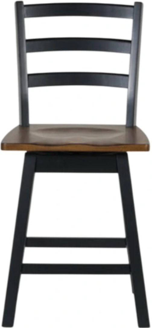 Signature Design by Ashley® Wildenauer 2-Piece Black/Brown Swivel Stool-2