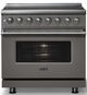Viking® 5 Series 36" Damascus Gray Pro Style Induction Range with Polished Chrome Trim-3