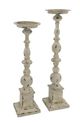 A & B Home Hamilton 2-Piece Weathered White Candle Holder Set-0
