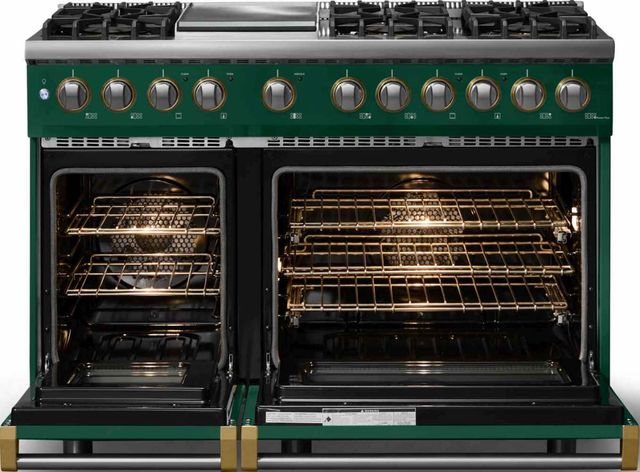 Viking® 5 Series 48" Ivy Pro Style Dual Fuel (NG) Range with Brushed Brass Trim-1