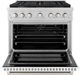 ZLINE 36" Stainless Steel Pro Style Gas Range with White Matte Door-1