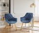 Mazin Furniture Ayami Blue/Gold Dining Arm Chair -4