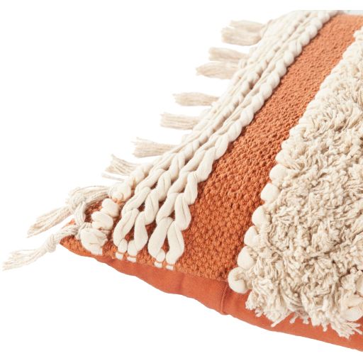 Surya Helena Burnt Orange 22"x22" Toss Pillow with Down Insert-1