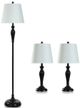 Stylecraft 3-Piece Oiled Bronze/White Lamp Set-0