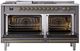 Ilve® Nostalgie II Series 60" Graphite Matte Pro Style Dual Fuel Range-1
