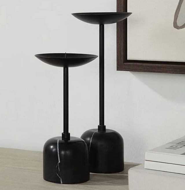 Renwil® Uma 2-Piece Matte Black Candle Holder Set-4