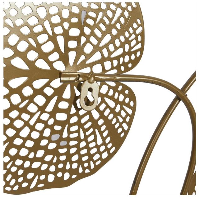 Deco Marche Blue Floral Cut-Out Wall Decor with Gold Foil Accents-1