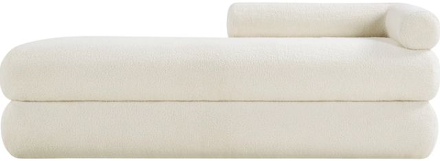 Meridian Furniture Kennedy Cream Teddy Fabric Bench-1