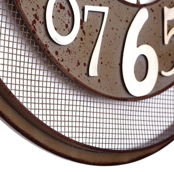 YHD BrownWhite Wall Clock-2