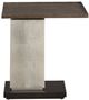 Universal Explore Home™ Lucia Otter Silver Side Table with Dark Walnut Base-3