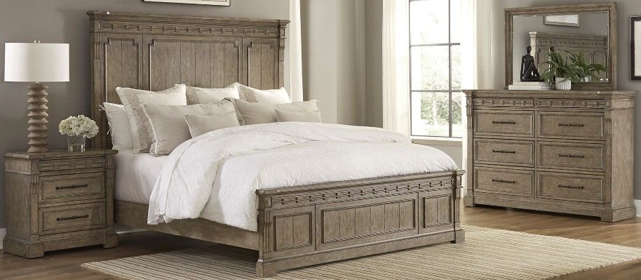 Liberty Furniture Town & Country 4-Piece Dusty Taupe Queen Bedroom Set