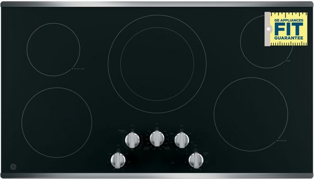GE® 36" Stainless Steel Built In Electric Cooktop-2