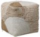 Dovetail Furniture Emmeline Ivory/Natural Pouf-0