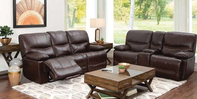 American Wholesale Furniture Colt Brown Power Reclining Loveseat-1