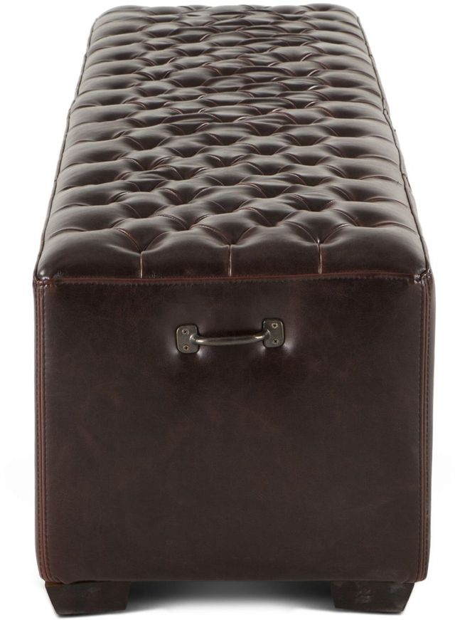 Home Trends & Design D'Orsay Dark Brown Leather Bench-3