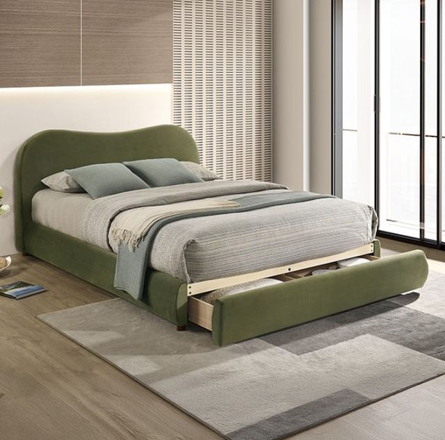 Furniture of America® Grimsby Olive Green Queen Panel Bed-2
