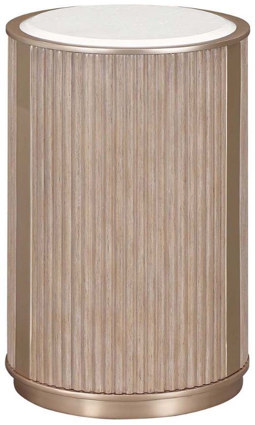Michael Amini® West Kensington Sea Salt Caramel Chairside Table-2