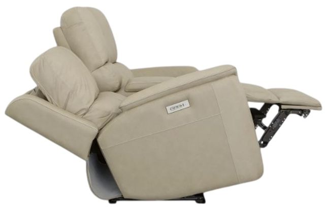 Flexsteel® Henry Beige Leather Power Reclining Loveseat with Console and Power Headrests-1