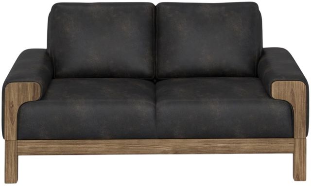 International Furniture Direct Sedona Black/Lacquer Caramel Loveseat-1