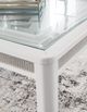 Signature Design by Ashley® Chalanna Glass Top Dining Extension Table with White Base-4