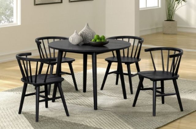 Furniture of America® Yate 5-Piece Black Dining Table Set-0