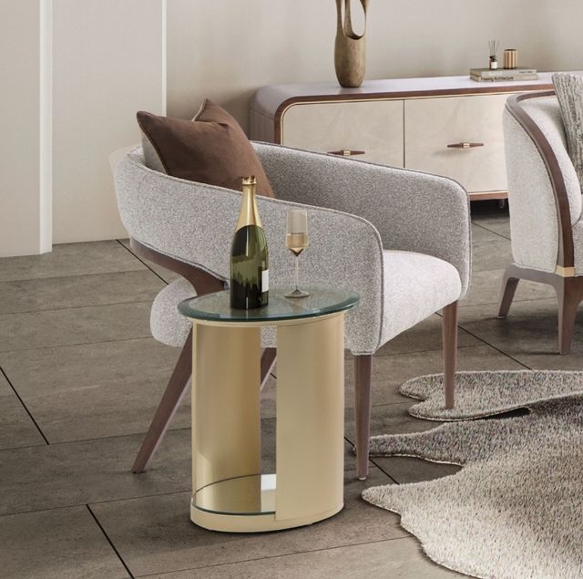 Michael Amini® Houston Gray/Walnut Accent Chair-1