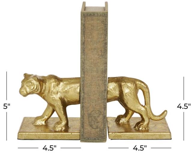 Deco Marche Gold Leopard Bookends-3