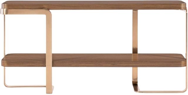 Hooker® Furniture Eleana Light Caramel Console Table with Bronze Base-2