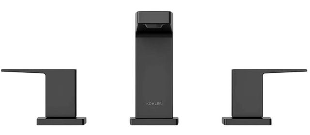 KOHLER® Honesty® Matte Black Widespread Bathroom Sink Faucet-1