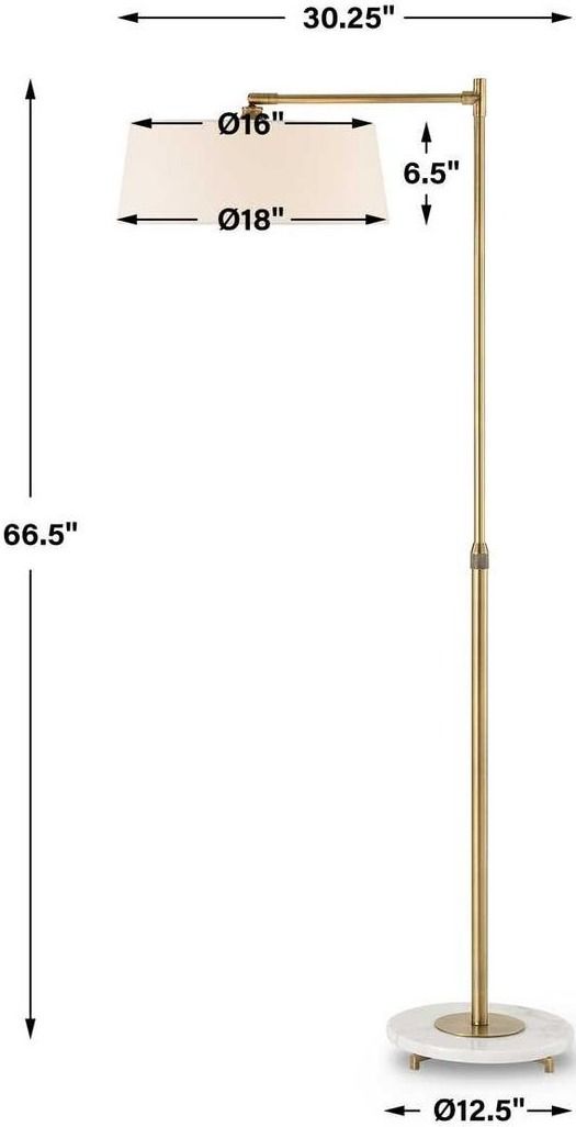 Uttermost® Branch Out Antique Brushed Brass Floor Lamp-2