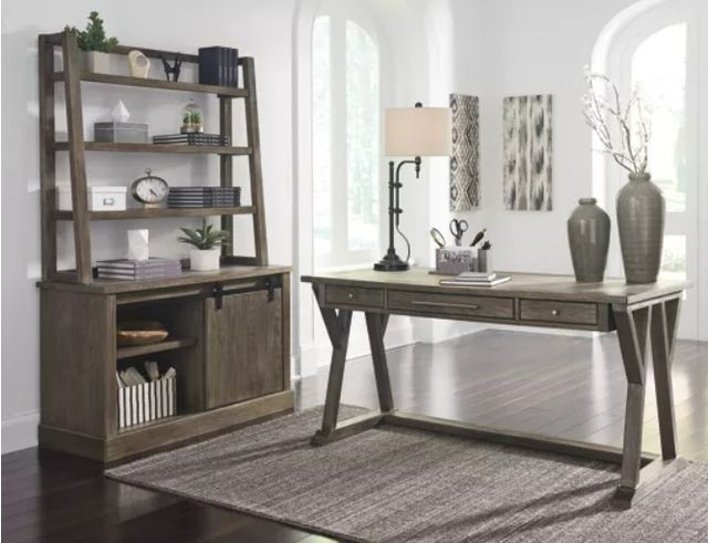 Signature Design by Ashley® Luxenford 3-Piece Grayish Brown Home Office Desk Set-3