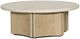 Dovetail Furniture Oja Cream Coffee Table with Natural Wash Base-0