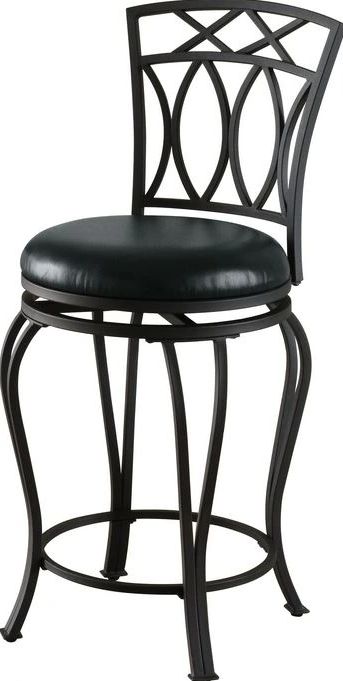 Coaster® Adamsville Black Upholstered Swivel Counter Stool-1