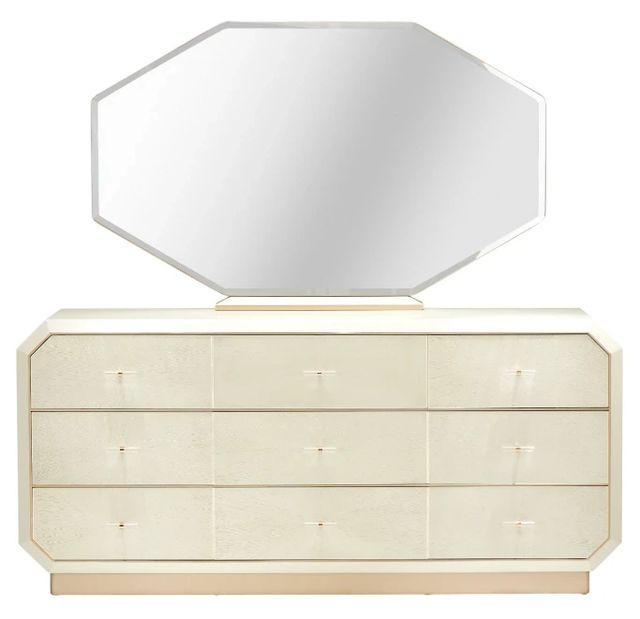 Michael Amini® La Rachelle Medium Champagne Dresser and Mirror-2