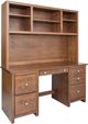 Mako Wood Furniture Inc. Home Office 2-Piece Large Double Pedestal Desk and Hutch Set-0