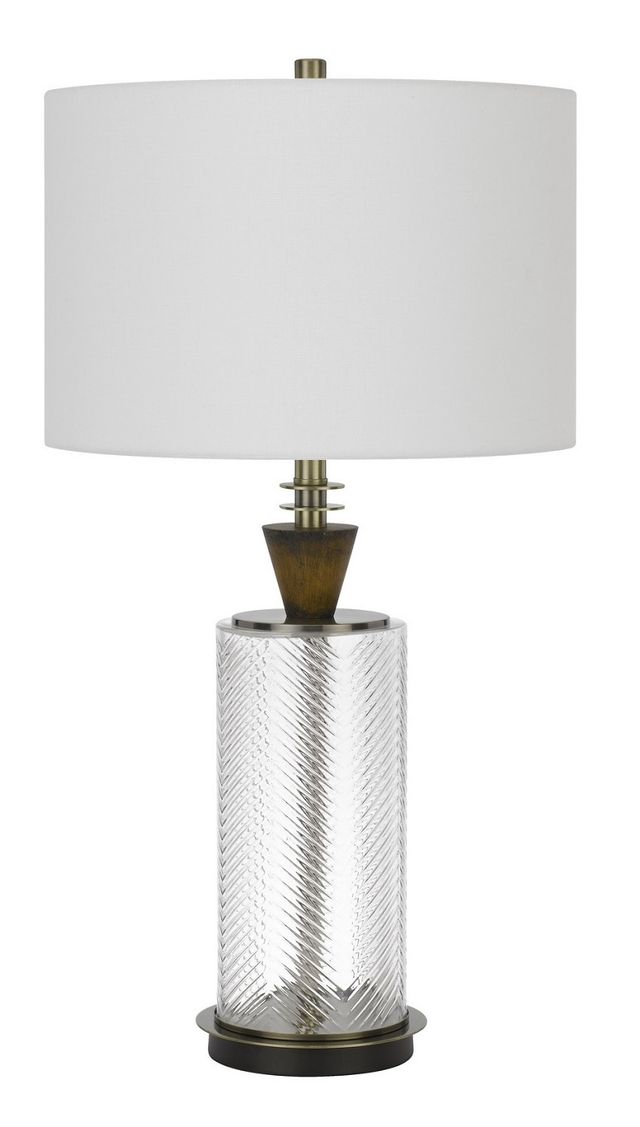 Cal® Lighting & Accessories Sherwood Glass/Dark Bronze Table Lamp-0