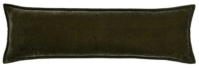 HiEnd Accents Stella Fern Green Faux Silk Velvet Long Lumbar Pillow-0
