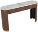 Fairfield® Dimitri Demilune Brown Console Table with White Marble Top-4