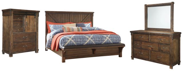Signature Design by Ashley® Lakeleigh 4-Piece Brown King Panel Bed Set-0