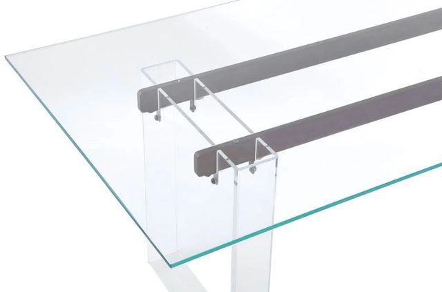 Modus Furniture Crossroads 2.0 Moorea Clear/Bronze Double Pedestal Rectangular Dining Table-3