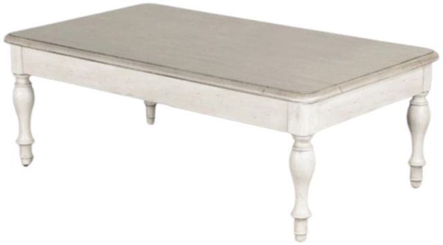 Sunny Designs™ Westwood Village Antique White Cocktail Table with Gray Top -4