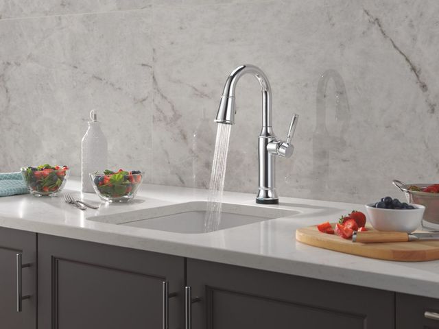 Delta Renaldi® Lumicoat® Chrome Touch2O® Technology  Bar/Prep Faucet with Touchless Technology-2
