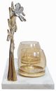 A & B Home Gray/White Dragonfly Duo Votive Candle Holder-2