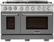 Kucht Professional KFX Series 48" Stainless Steel Pro Style Liquid Propane Gas Range with Cement Gray Door and True Simmer Burners-0