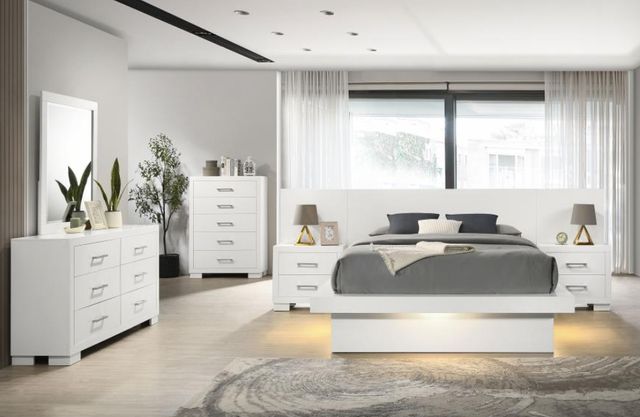 Coaster® Jessica 6-Piece Snow White Queen LED Panel Bedroom Set-1
